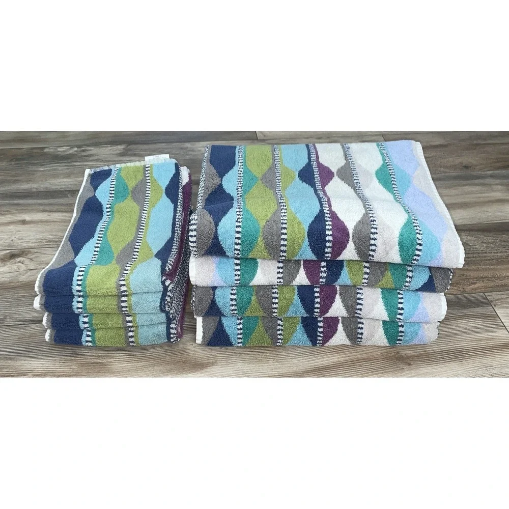 The Company Store Geometric Towel Set 8 Pc Set Bath- Hand & Bath Towel